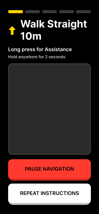Active navigation showing Walk Straight 10m instruction